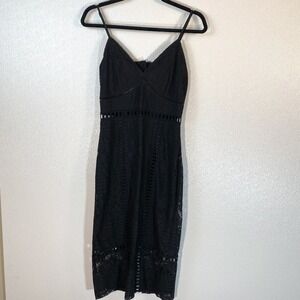 NSR‎ BLACK LACE MIDI DRESS